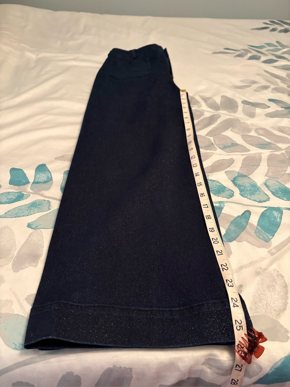Maeve Colette High-Waist Wide Leg Women Jeans in Dark Navy with Sparkles. - Picture 4 of 9